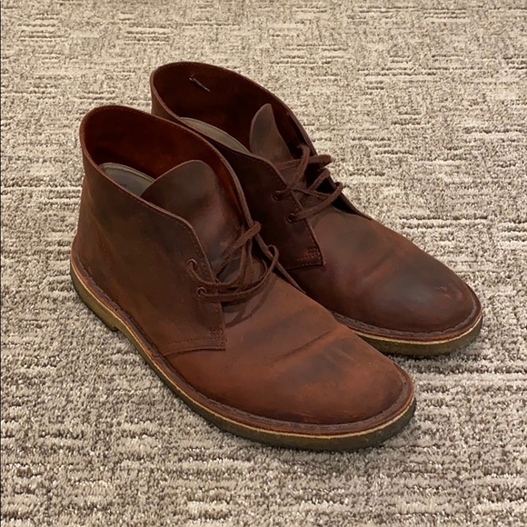 clarks desert boots mens red